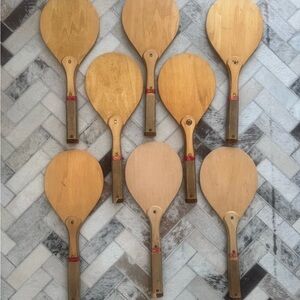 Set of 8 Antique Wooden Paddle Rackets